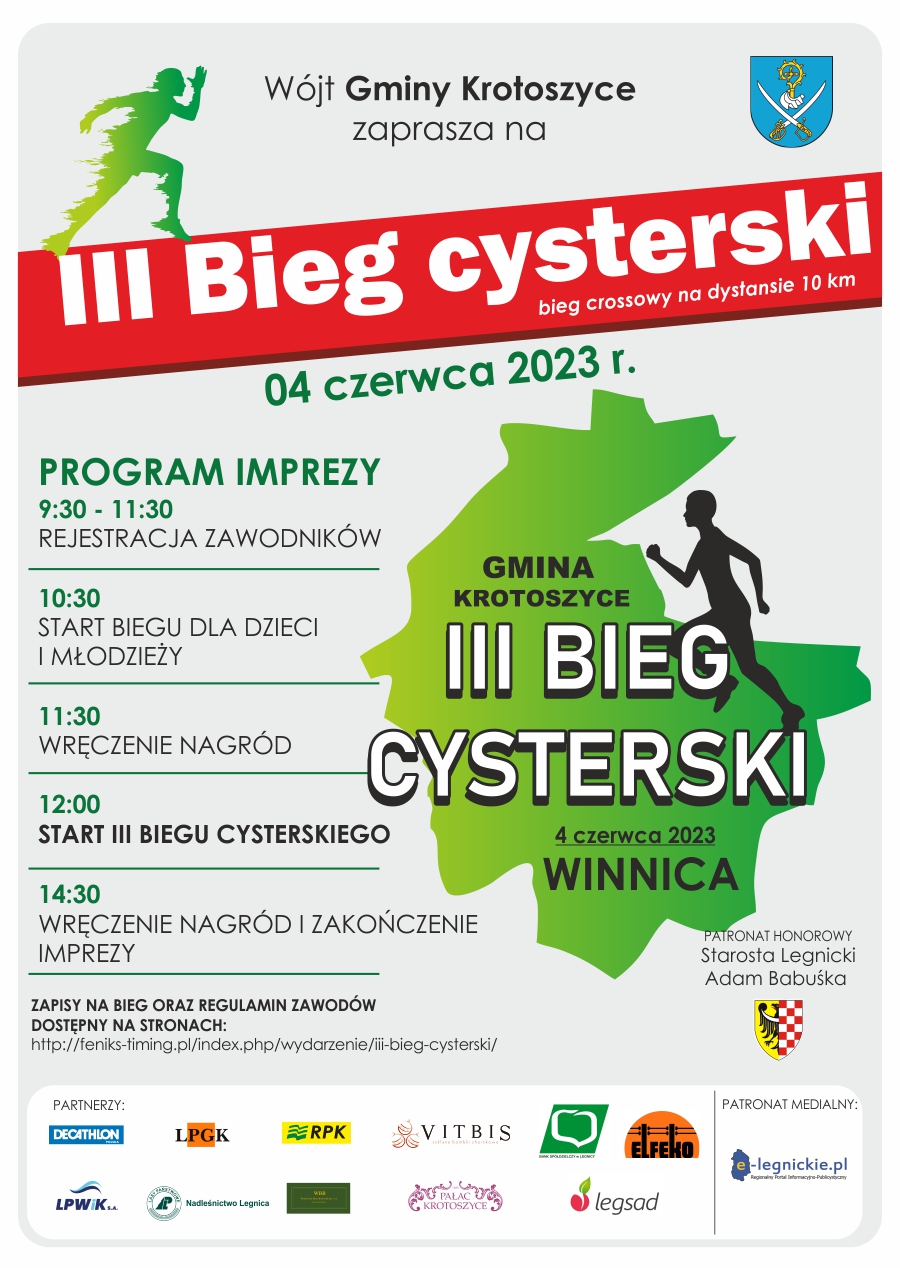 Plakat informacyjny o wydarzeniu - III Bieg Cysterski