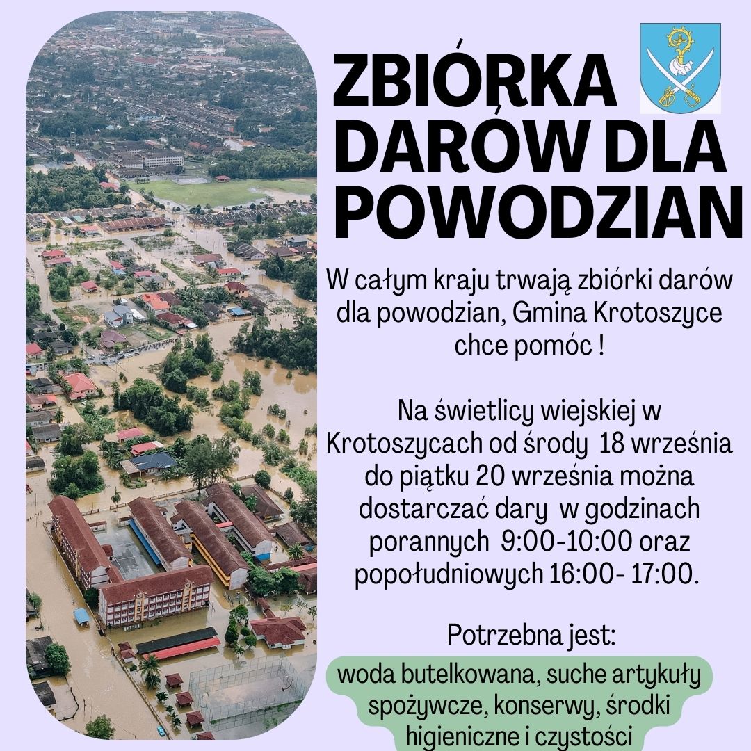 zbiorka darow dla powodzian