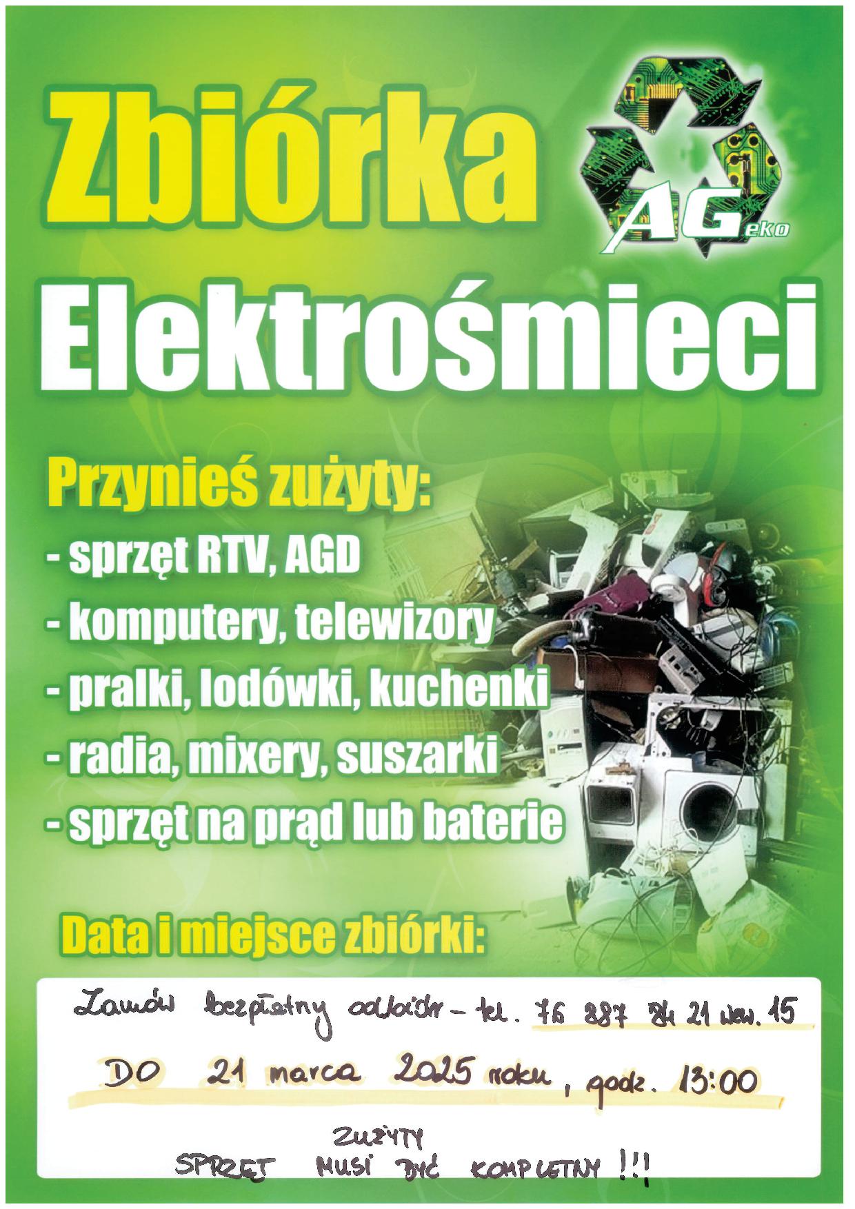 zbiorka elektoodpadow marzec 2025