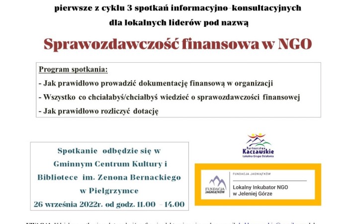 Zaproszenie na szkolenie w Pielgrzymce