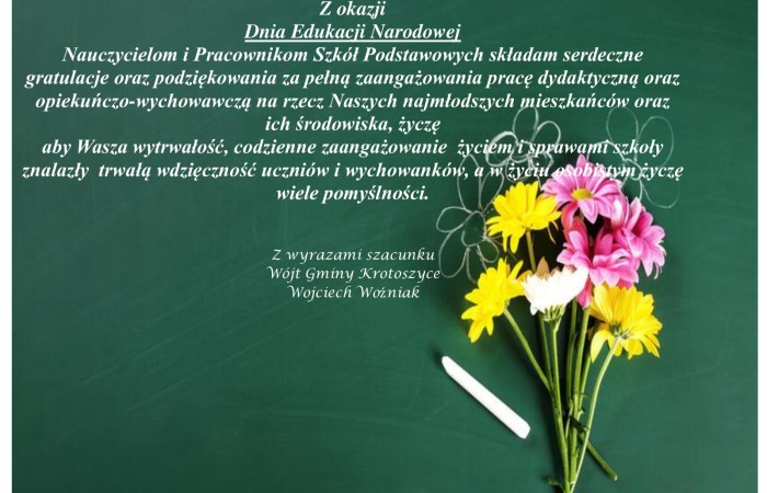 plakat z życzeniami dla nauczycieli