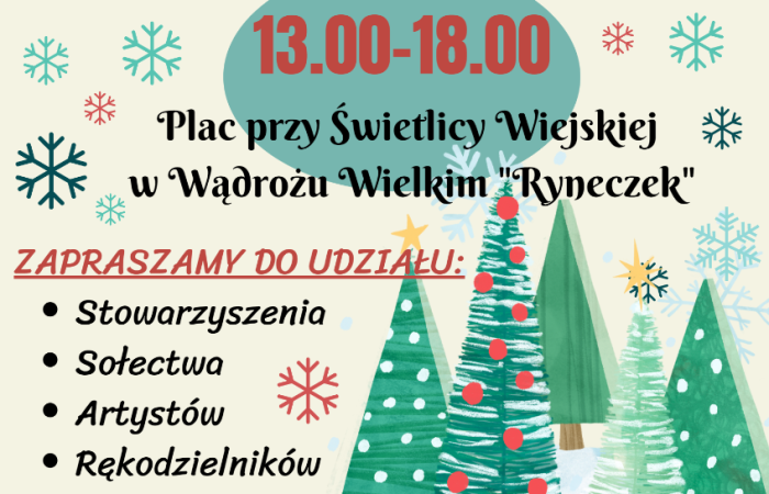 plakat reklaujący jarmark bożonarodzeniowy