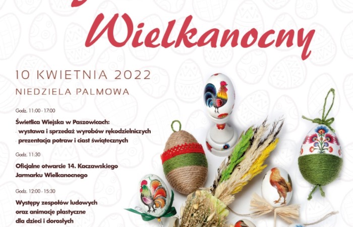 Plakat reklamujący 14 jarmark wielkanocny