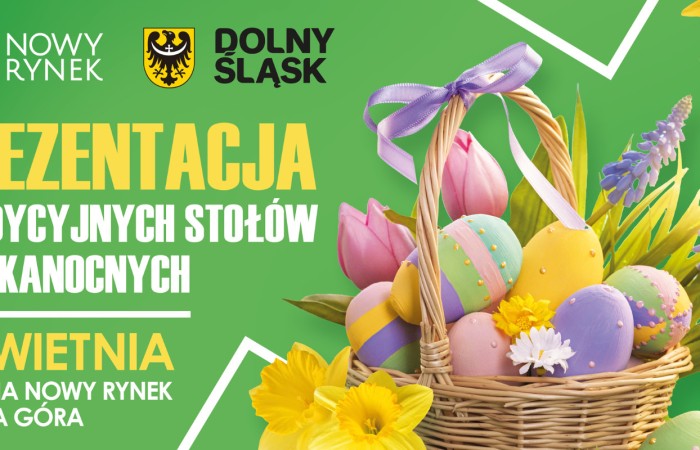 plakat reklamujący prezentację tradycyjnych pisanek plakat reklamujący