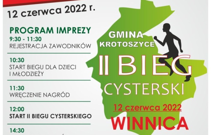 plakat reklamujący II bieg cysterski